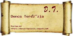 Dencs Terézia névjegykártya