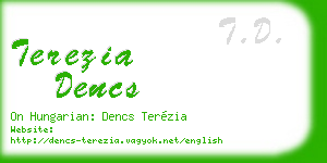 terezia dencs business card